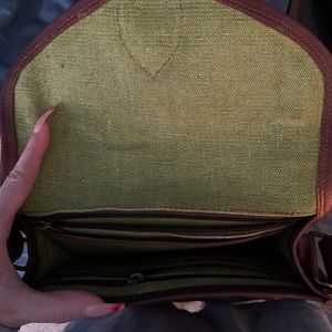 Brown satchel cross body bag